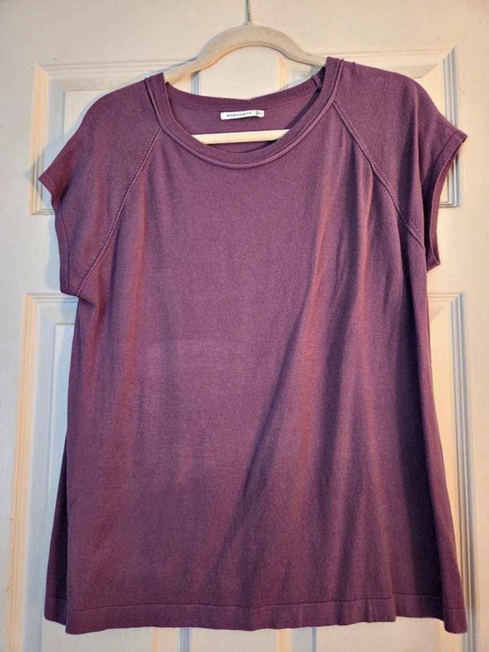 STACCATO Women's Short Sleeve Tee in Purple Size Large